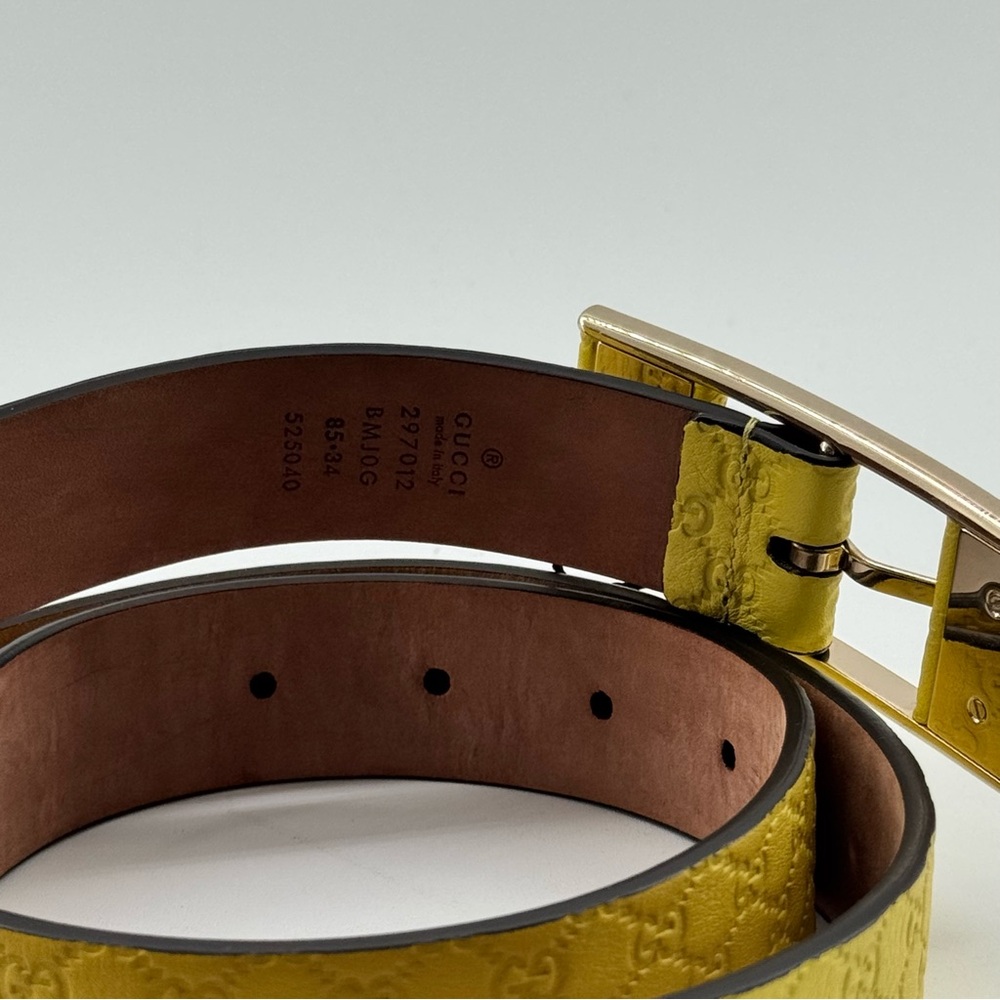 Gucci Yellow Monogram Belt - Picture 4 of 9